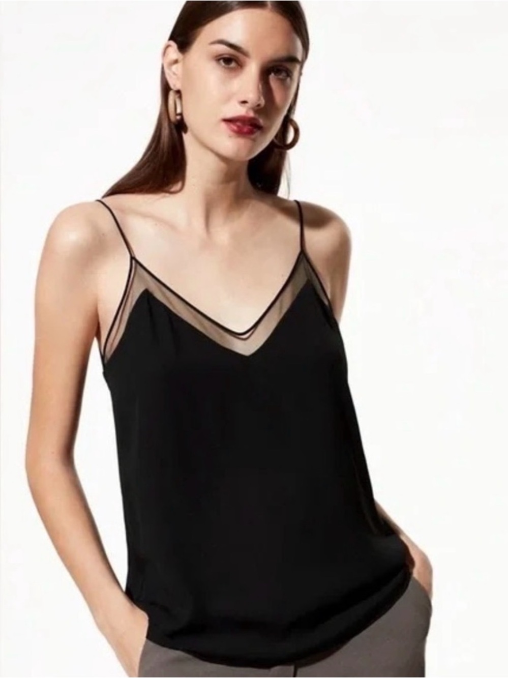 Babaton Black Silk Camisole